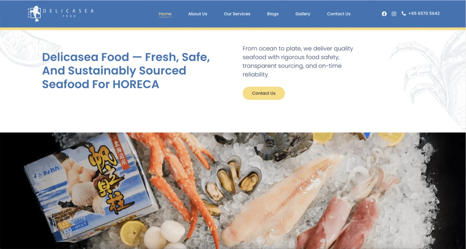 Delicasea Food website by SimplyGJ, screen 2