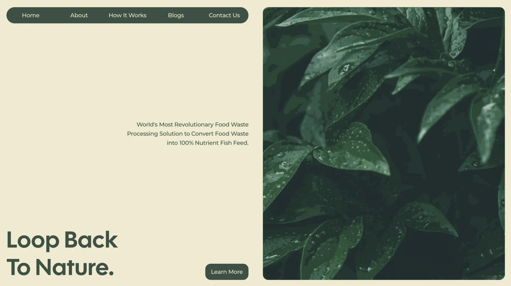 Food Waste Processing website by SimplyGJ, screen 2