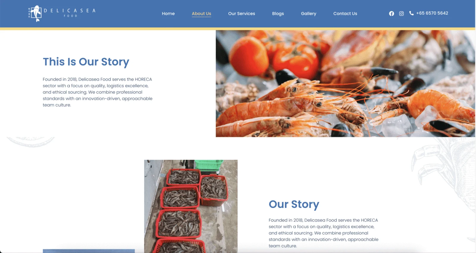 Delicasea Food website by SimplyGJ, screen 3