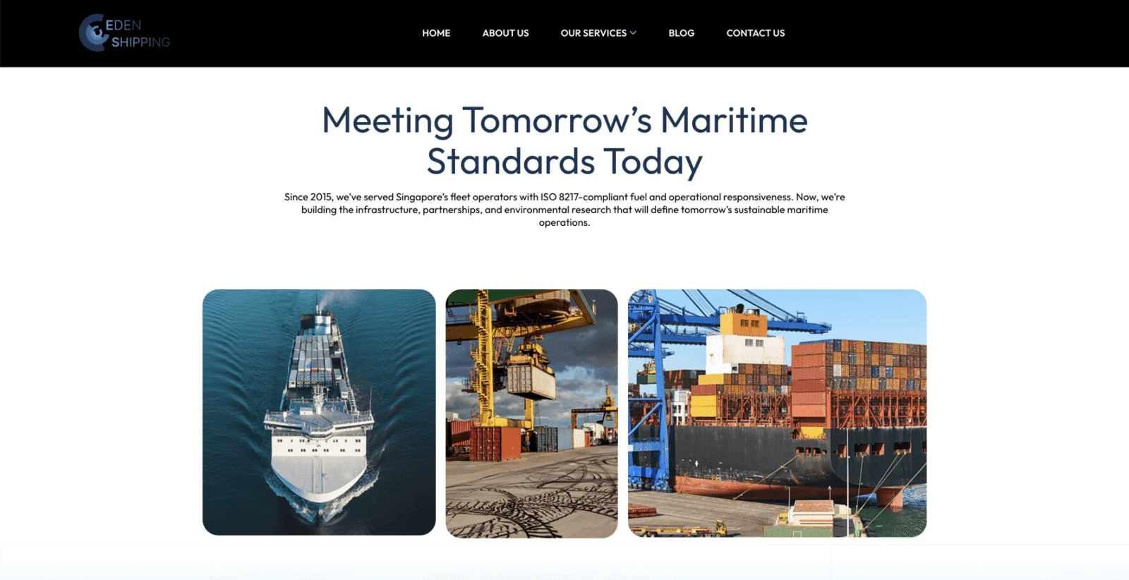 Eden Shipping website by SimplyGJ, screen 3