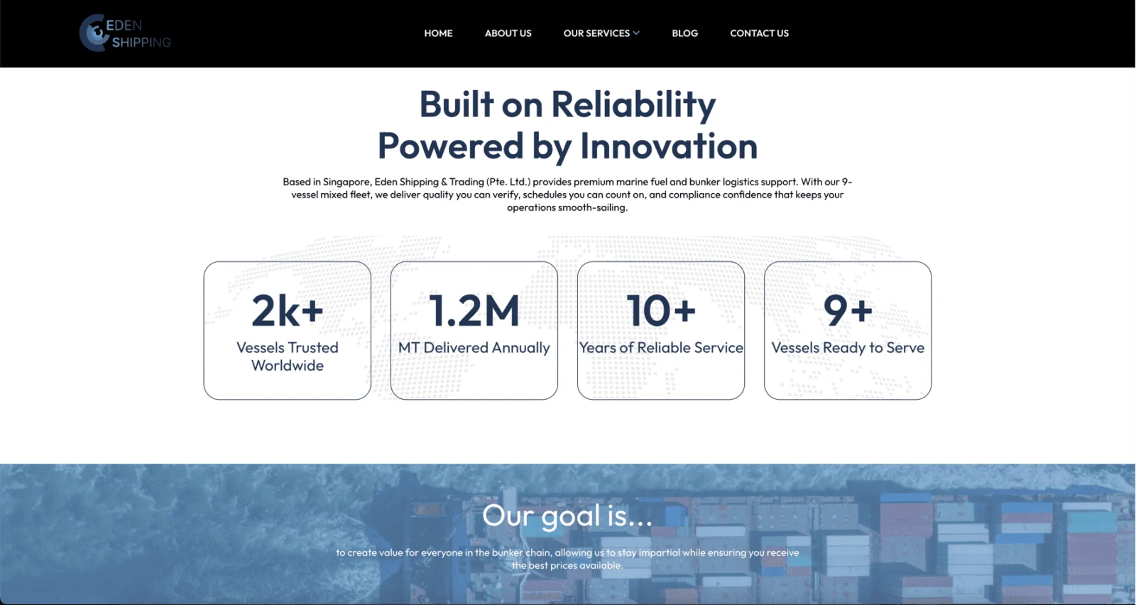 Eden Shipping website by SimplyGJ, screen 4