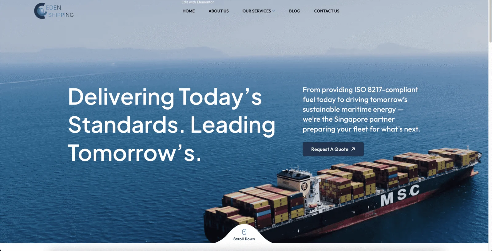 Eden Shipping website by SimplyGJ, screen 2